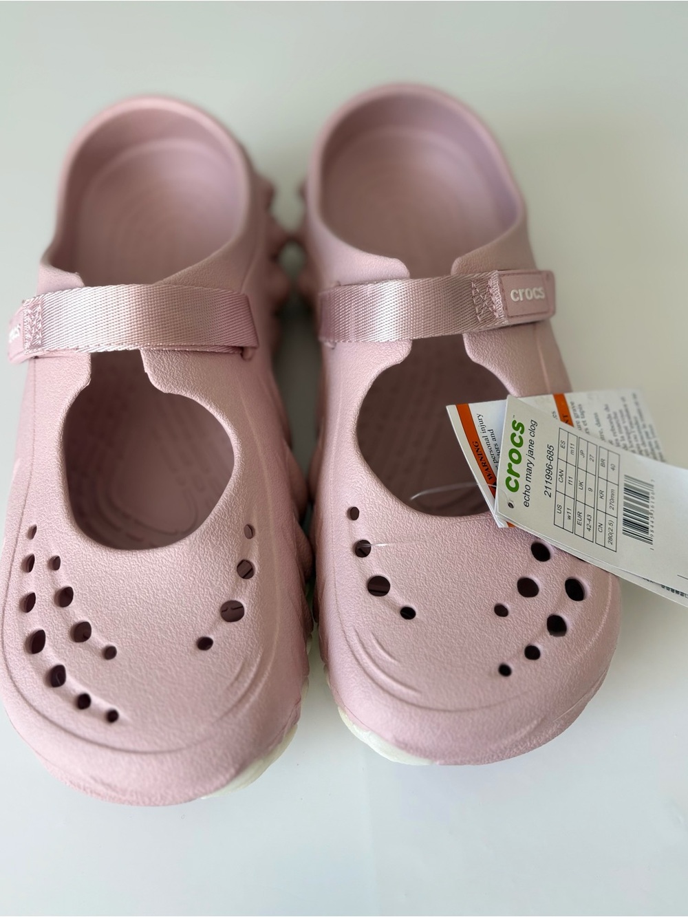 Crocs Echo Mary Jane Clog Pink Women’s Size 11 New With Tags Lightweight Comfort - Picture 2 of 12